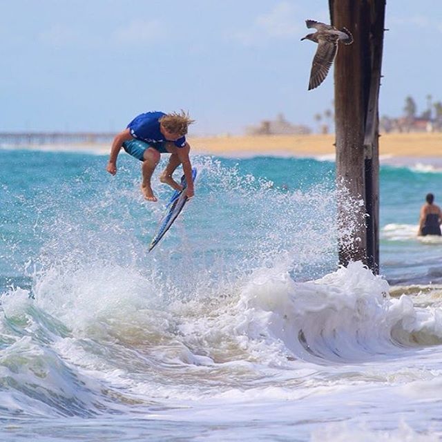 Instabanger: 2015 United Skim Tour Champion @stinnett92 boosting at Oktoberfest. (Photo by @lagunasocal) #skimboarding
