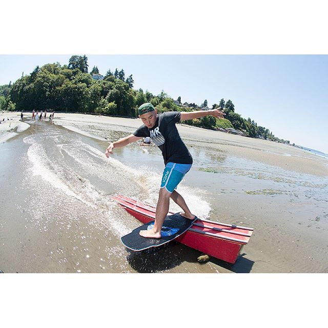 Instabanger: Isaac Thomas enjoying summer at Dash Point on his DB Skimboards Pro Model. #skimboarding