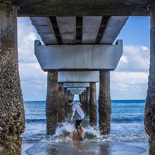 Instabanger: A scenic pier skimboard session with @uittoboards in Malaysia. #skimboarding